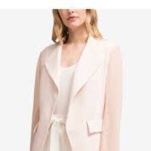 DKNY Pale Pink Peplum Blazer with Chiffon Sleeves